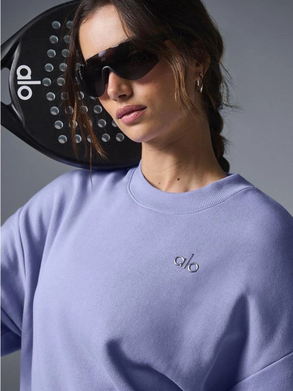 ALO Purple Accolade Crewneck Pullover Sweatshirt